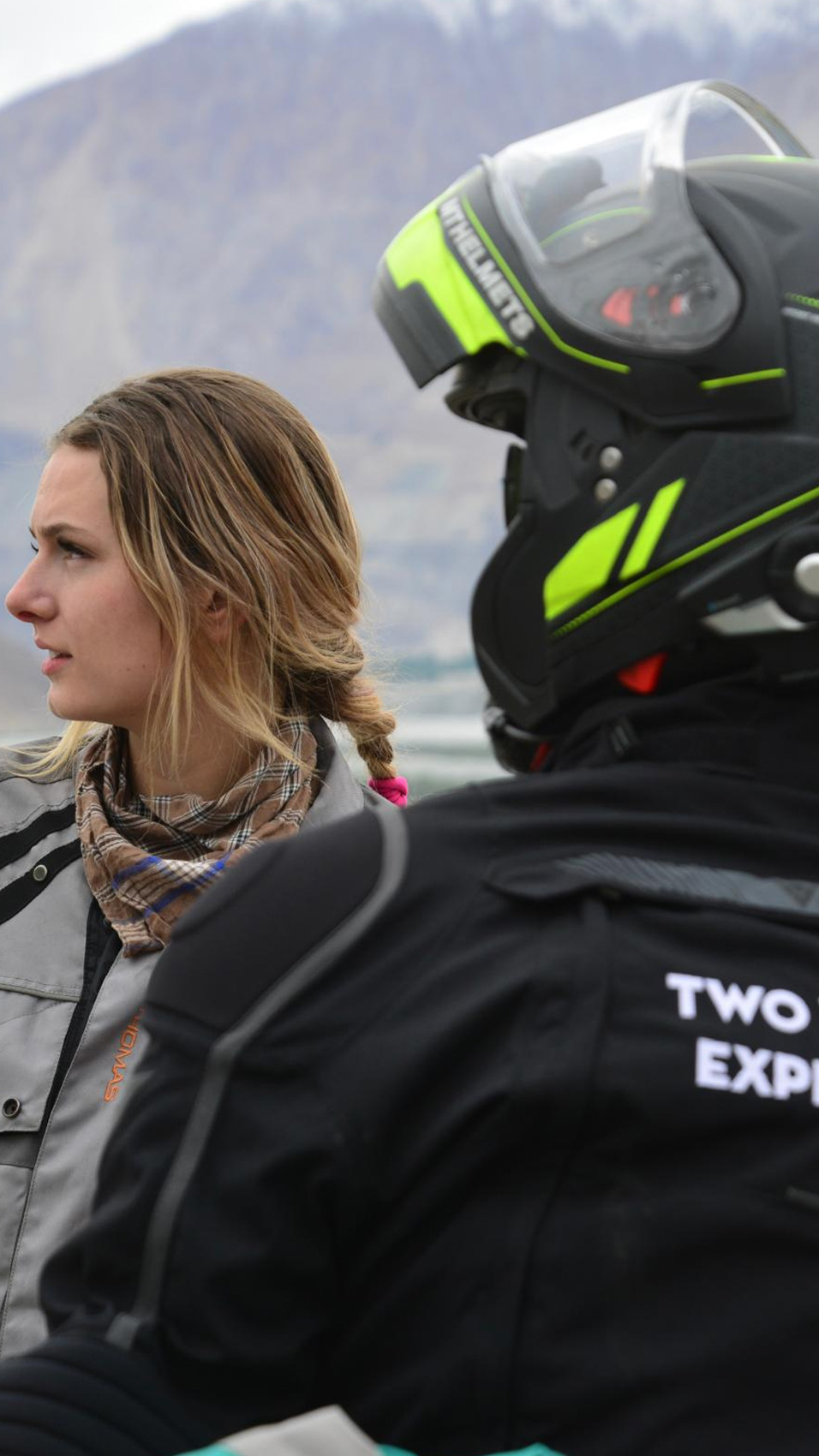 Tour guide answering rider questions